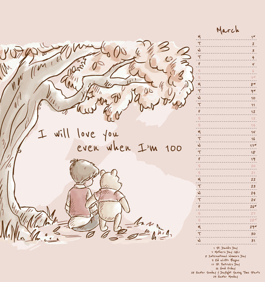 Winnie The Pooh 2027 Desk Easel Calendar