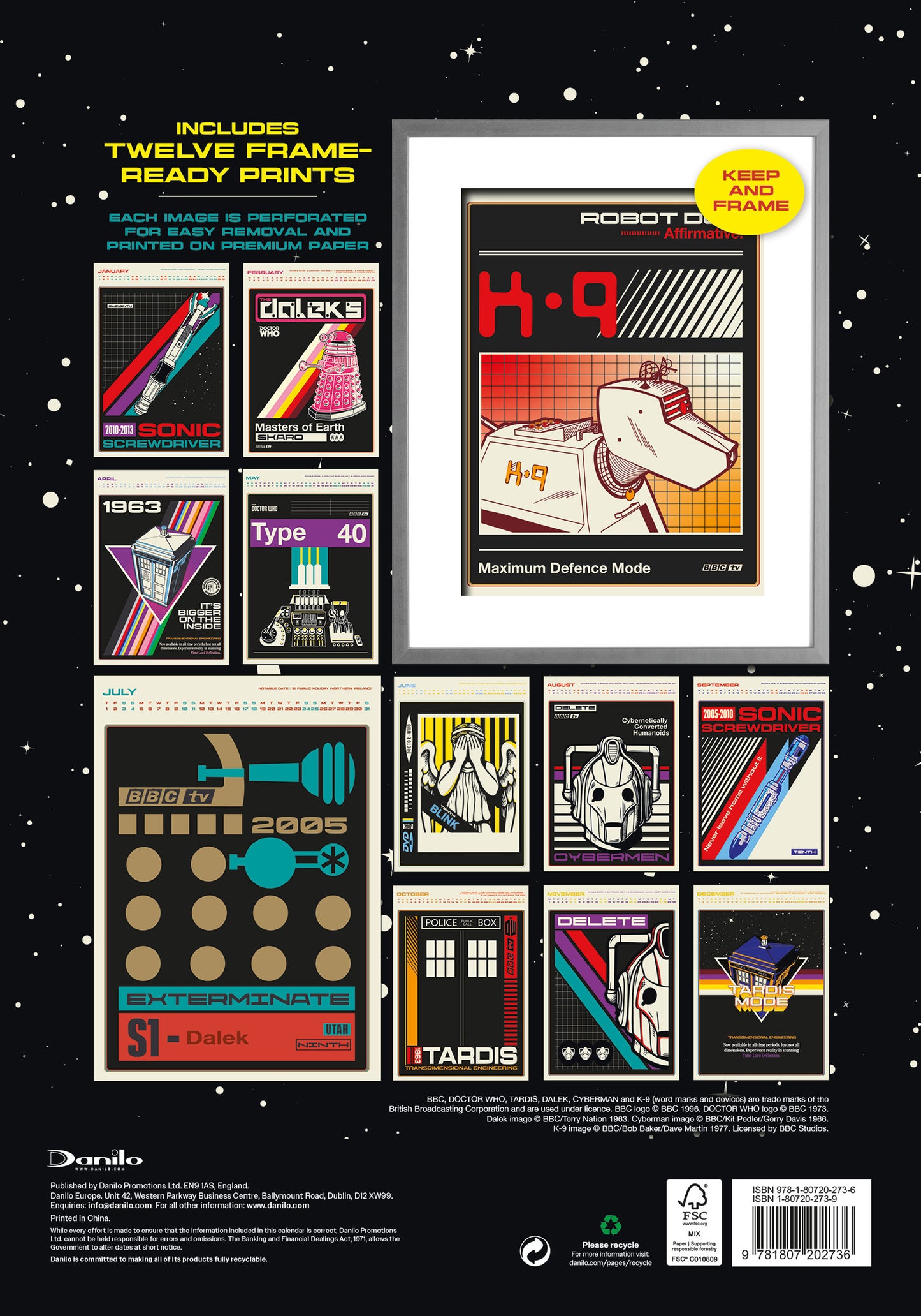 Doctor Who Classic 2027 A3 Deluxe Calendar