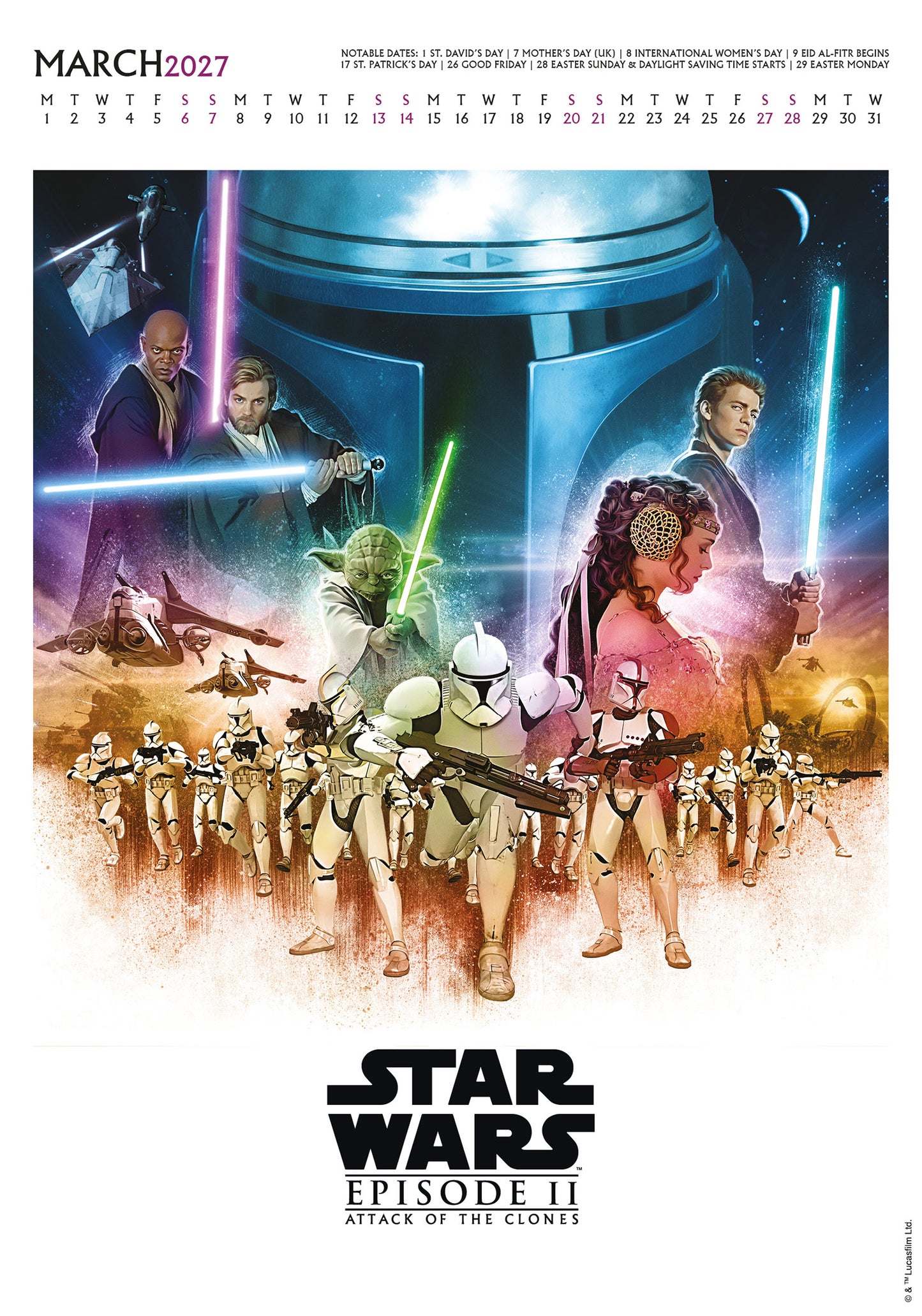 Star Wars Classic 2027 A3 Deluxe Calendar