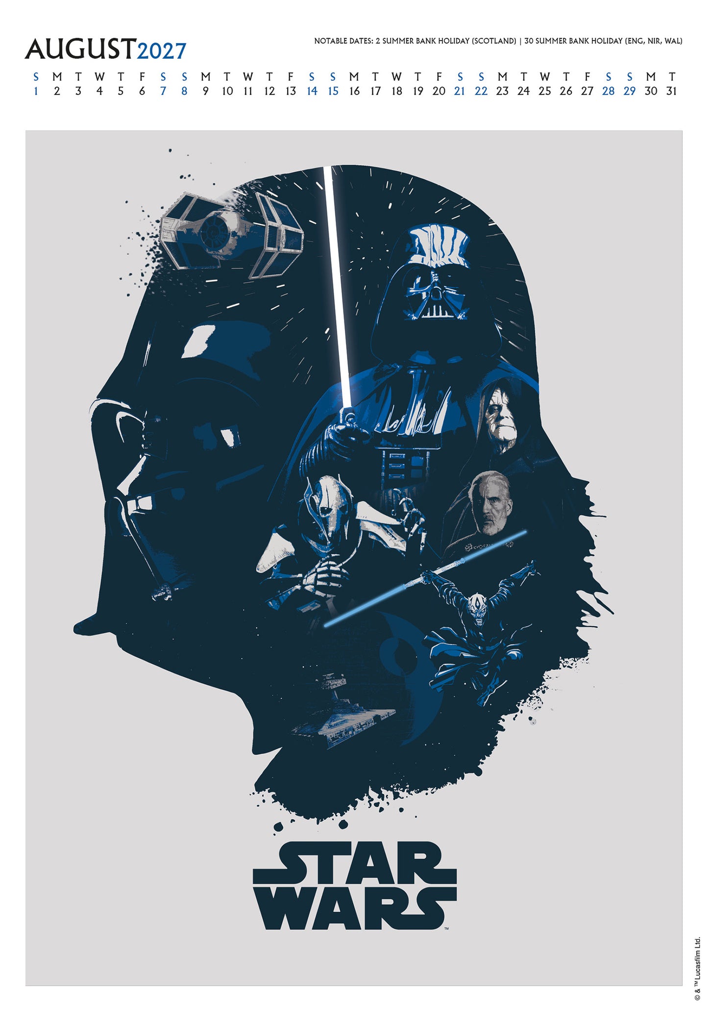 Star Wars Classic 2027 A3 Deluxe Calendar