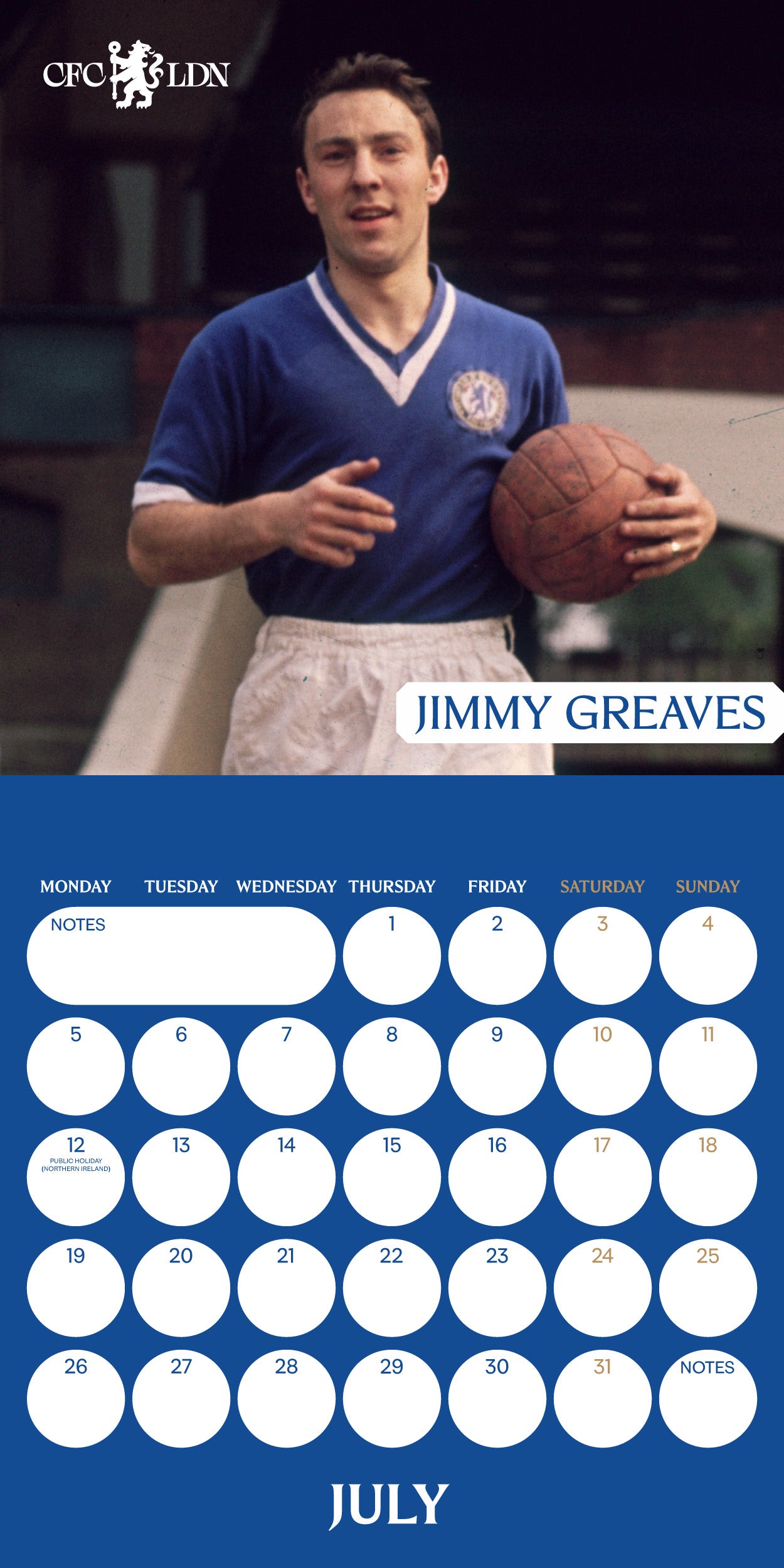 Chelsea FC Legends 2027 Square Calendar