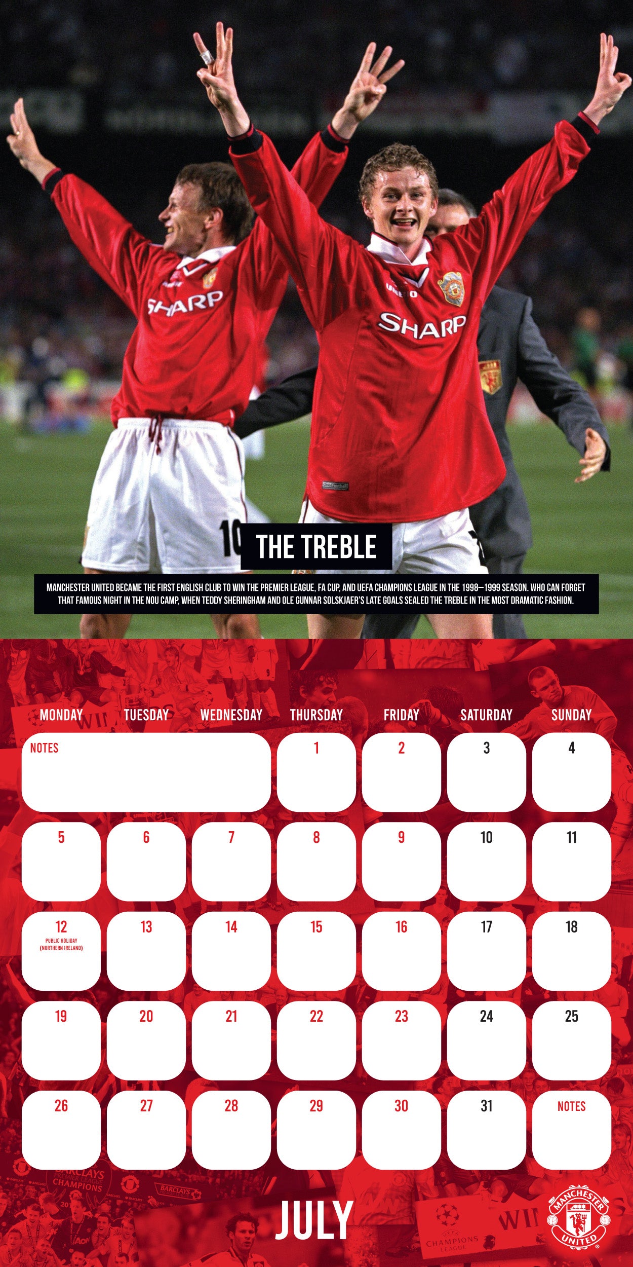 Manchester United FC Legends 2027 Square Calendar