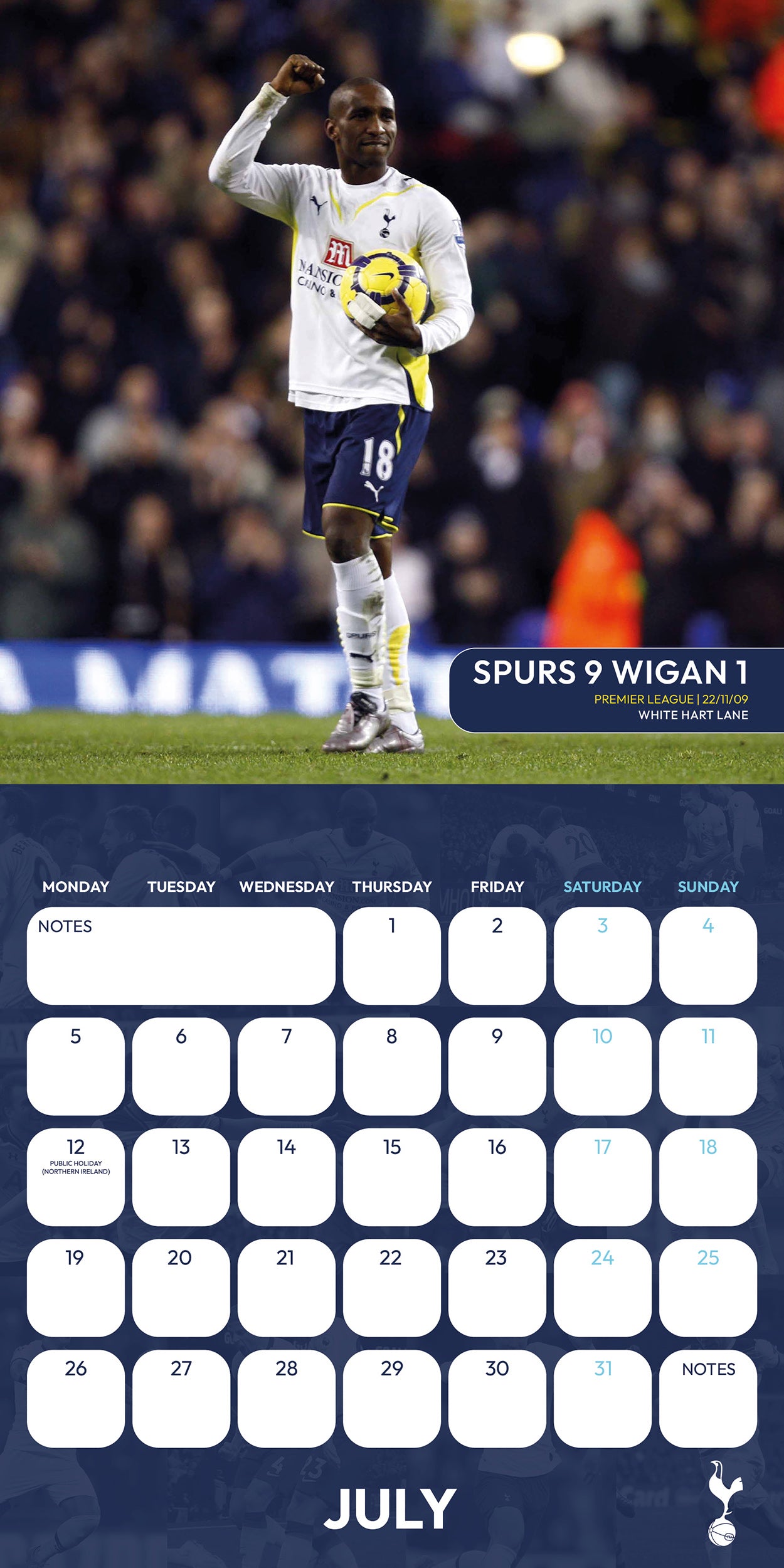 Tottenham Hotspur FC Legends 2027 Square Calendar