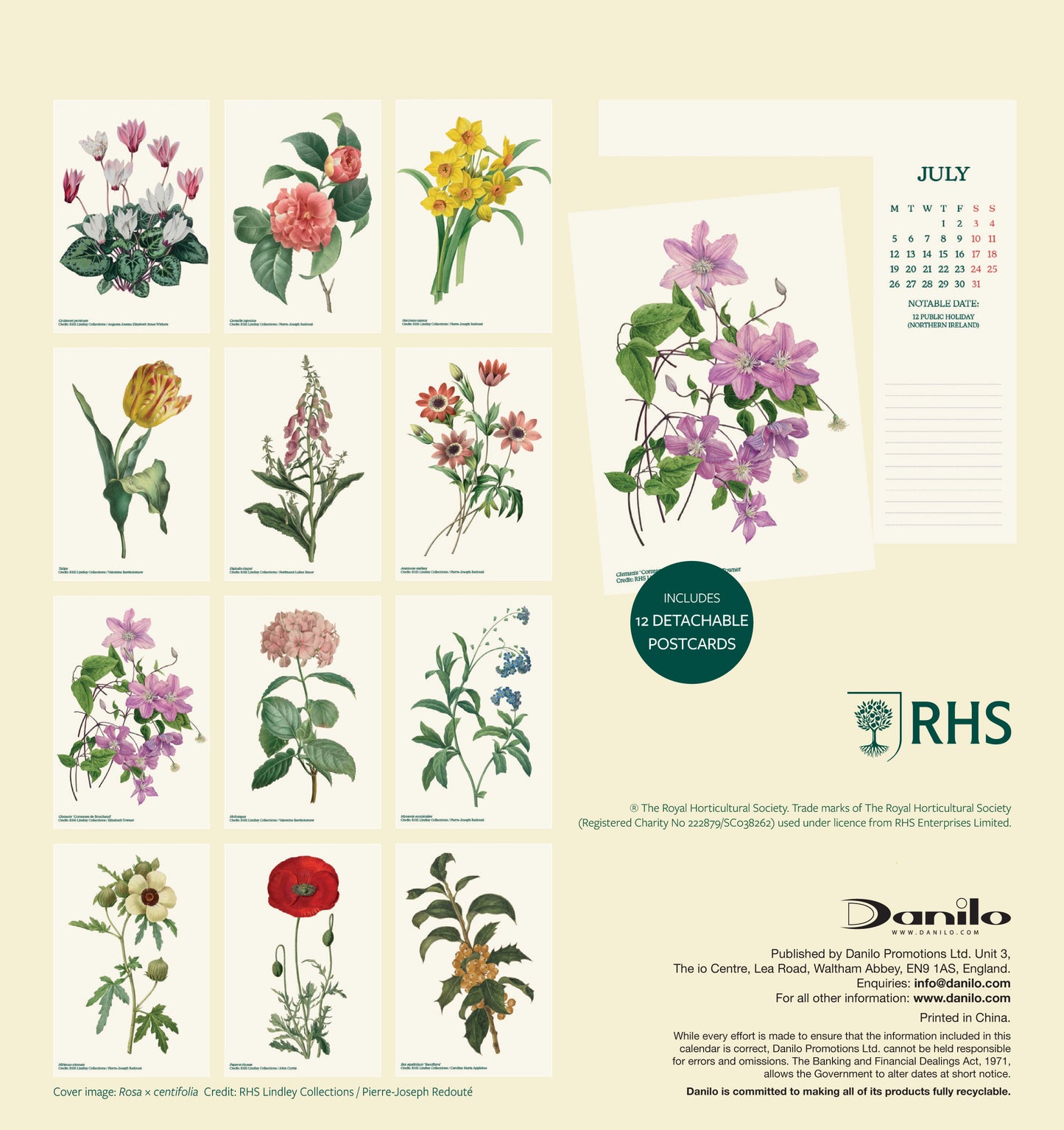 Royal Horticultural Society 2027 Desk Easel Calendar