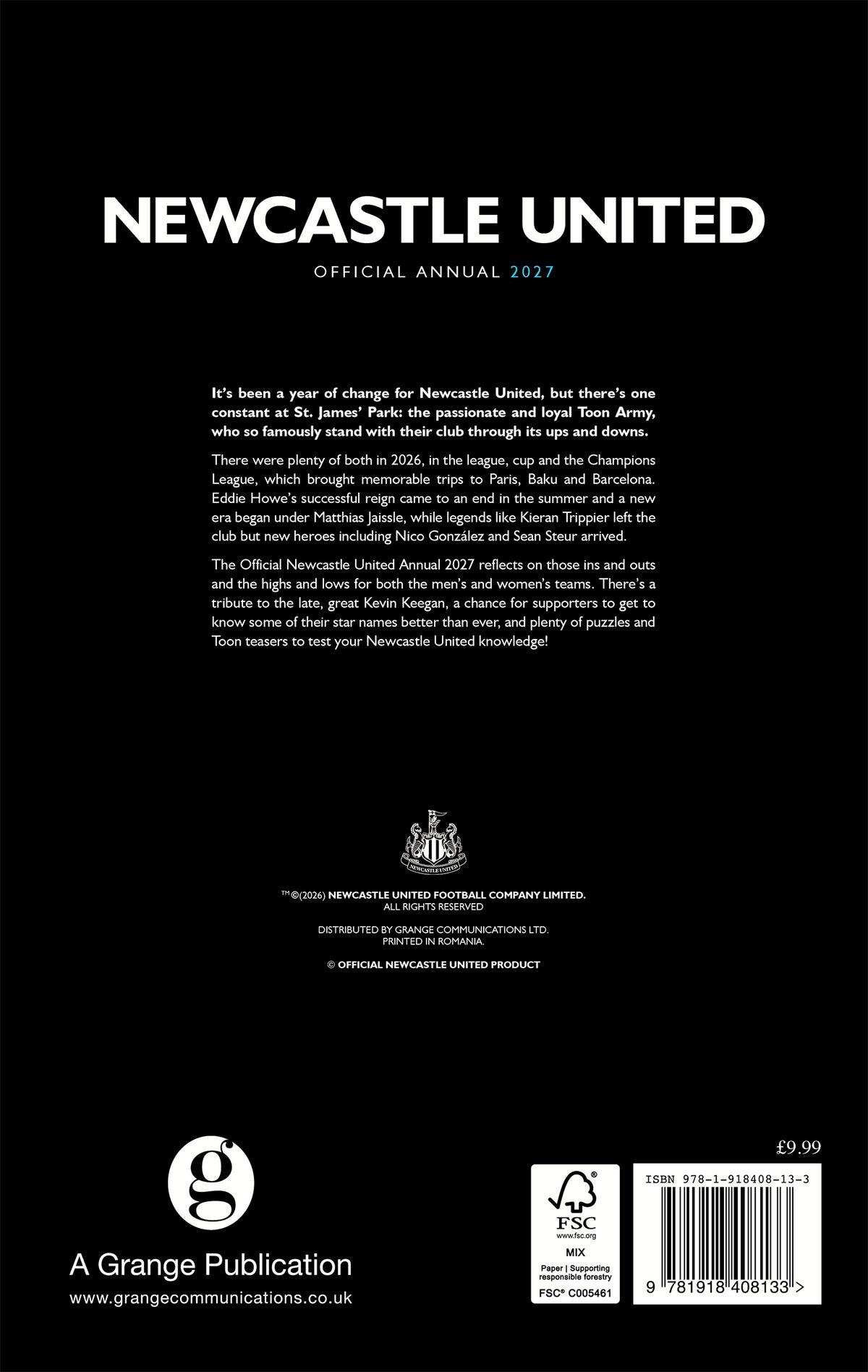 Official Newcastle United Annual 2027