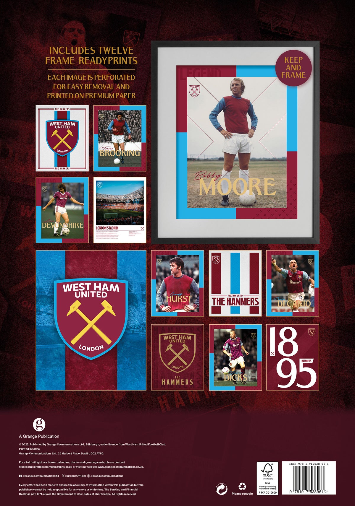 West Ham United FC 2027 A3 Deluxe Calendar