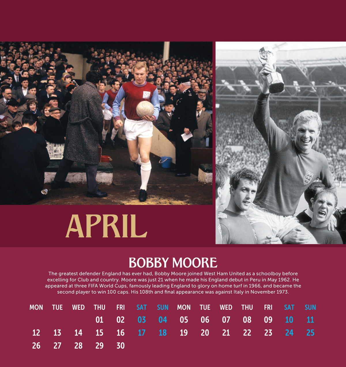 West Ham United FC 2027 Desk Easel Calendar