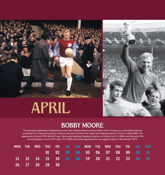 West Ham United FC 2027 Desk Easel Calendar