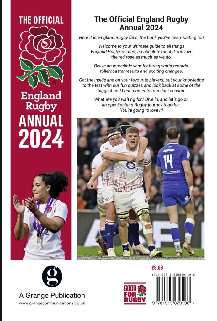 Official England Rugby Annual 2024 Grange Communications   England Rugby Annual Back Cover 2024 692x1024 