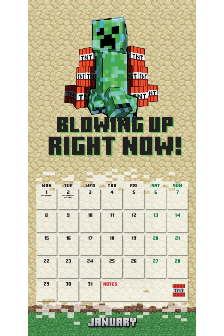 Minecraft 2024 Square Wall Calendar Grange Communications   MINECRAFT 12x12 CAL 2024 2 768x1152 