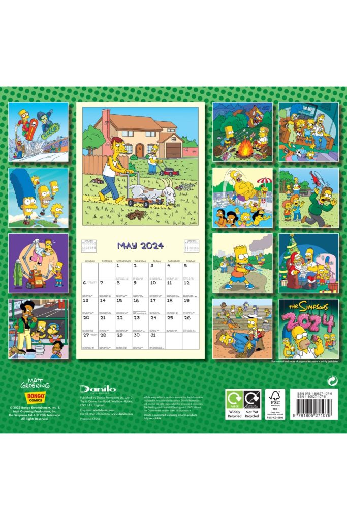 The Simpsons 2024 Square Wall Calendar Grange Communications