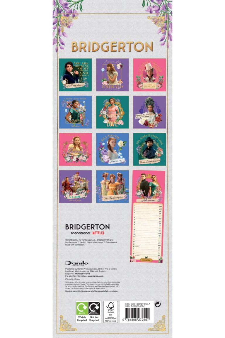 Bridgerton Slim Wall Calendar 2024 Grange Communications